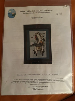The Hunter Lone Deer Sonagolese Designs Cross Stitch Pattern Native American - Image 1 of 2