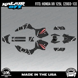Graphics Decal Kit for Honda XR125L XR 125L (2003-2013) Predator - Grey - Picture 1 of 4