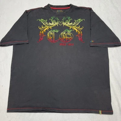 Coogi Shirt Mens 4XL Black Multicolor Embroidered Graphic Since 1969 Cotton Tee - Image 1 of 4