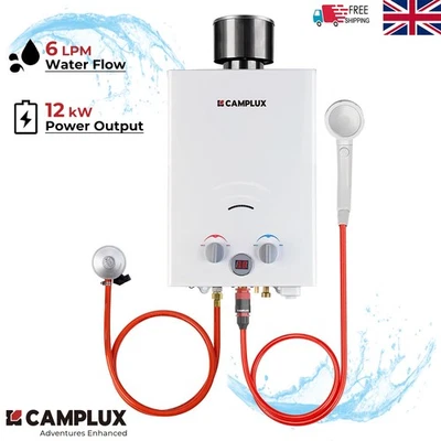 6L Portable Tankless Gas Water Heater LPG Propane Boiler Outdoor Camping Shower - Image 1 of 4