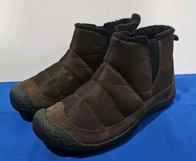 Keen Women’s Howser Dark Brown Ankle Height Black Fleece Lined Boots NWOT Size 8 - Image 1 of 4
