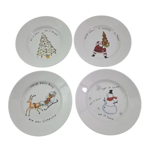 Platos de almuerzo de ensalada Pottery Barn Outlet Holiday Cheer Christmas 8" - Juego de 4 - Imagen 1 de 20