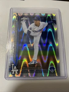 Béisbol cromado Topps 2025 Yoshinobu Yamamoto #179 RayWave refractor Dodgers - Imagen 1 de 2