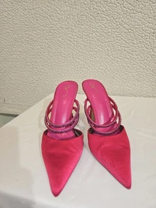 Sam Edelman rosa Damen-Heels Größe 10 spitz zulaufend Satin glitzernde Absätze Barbi-Core - Bild 1 von 6