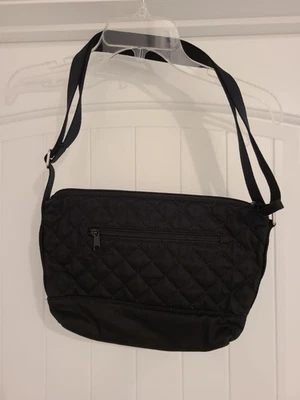 Lands' End Black Quilted Adjustable Cross Body Bag - Image 1 of 4