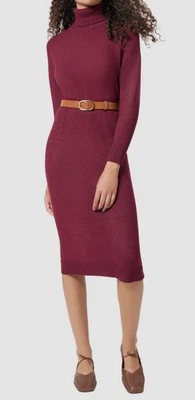 Jones New York Women's Red Turtleneck Belted Sweater Dress Petite Size PL - Image 1 of 3