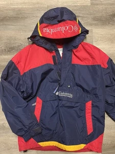 Vintage Columbia Sport Pullover Navy / Red Windbreaker Jacket Men’s Large - Picture 1 of 5