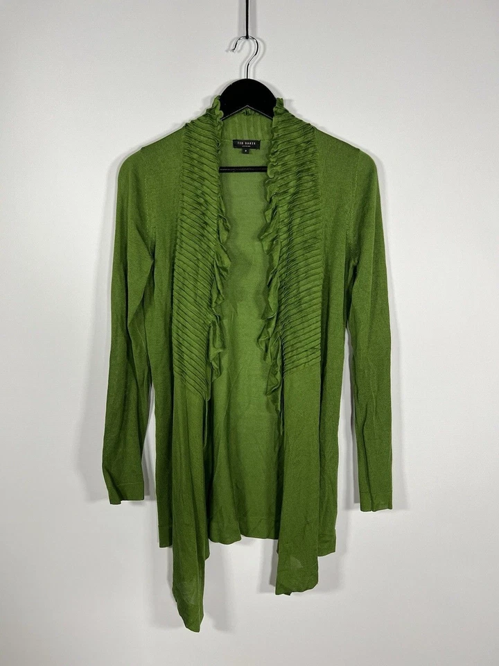 TED BAKER WATERFALL Cardigan - Size 2 - UK10 - Green - Great Condition - Women’s - Изображение 1 из 4