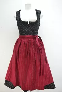 Dirndl Baumwolle schwarz echt Vintage Blümchen und Borte mit Schürze Gr.42 - Bild 1 von 10
