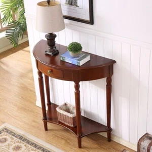 Vintage Wood Console Table with Drawers hallway entryway desk display hall side - Picture 1 of 6