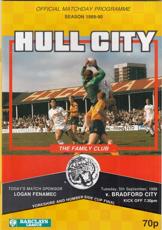 Hull City v Bradford City 1989/90 (5 Sep) Yorkshire & Humberside Cup Final - Image 1 of 1
