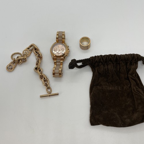 MICHAEL KORS Set orologio bracciale e anello da donna (taglia 8)