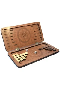 Exclusive Luxury Board Game. Handmade Mini Backgammon Set. - Picture 1 of 4