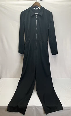 LizSport Womens Black Zip Elastic Waist Straight Leg Jumpsuit Size 10 - Image 1 of 4