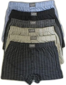Mens Printed Cotton Check Jersey Boxer Shorts in Big Sizes Small to 6XL - Picture 1 of 1