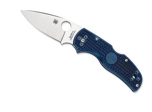 Spyderco Native 5 Folding Knife 3" S110V Satin Plain Blade, Dark Blue FRN Handle - Picture 1 of 3