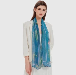 Money Water Lillies Sheer Scarf - Picture 1 of 3