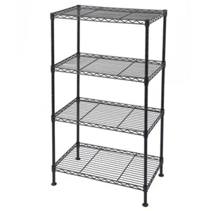 4 Tier Storage Shelf Wire Shelving Unit Adjustable Metal Rack Kitchen Bathroom - Picture 1 of 5