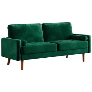 Velvet Schlafsofa Gästesofa 3-Sitzer Couch Kleinesofa Wohnzimmersofa mit Armlehn - Bild 1 von 8