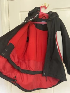 H&M Du8ster Ski Jacket Snow Hooded Snowboard Boy Youth 7-8 Y Black Thick - Picture 1 of 11