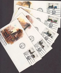 1987 LOCOMOTIVE John Bull, Gowan & Marx Sc 2362-2366 booklet FDCs Fleetwood - Picture 1 of 3