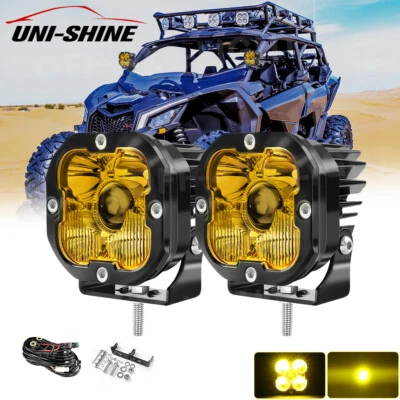Par de luces láser LED de trabajo de 3"" cápsulas antiniebla ámbar para Can-Am Maverick X3 2017-2024 Foto 1 de 4