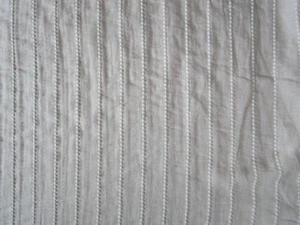 Stroheim Gallette White Linen sheer109" W dot stripe embroidery stripe 3.83yds - Picture 1 of 9