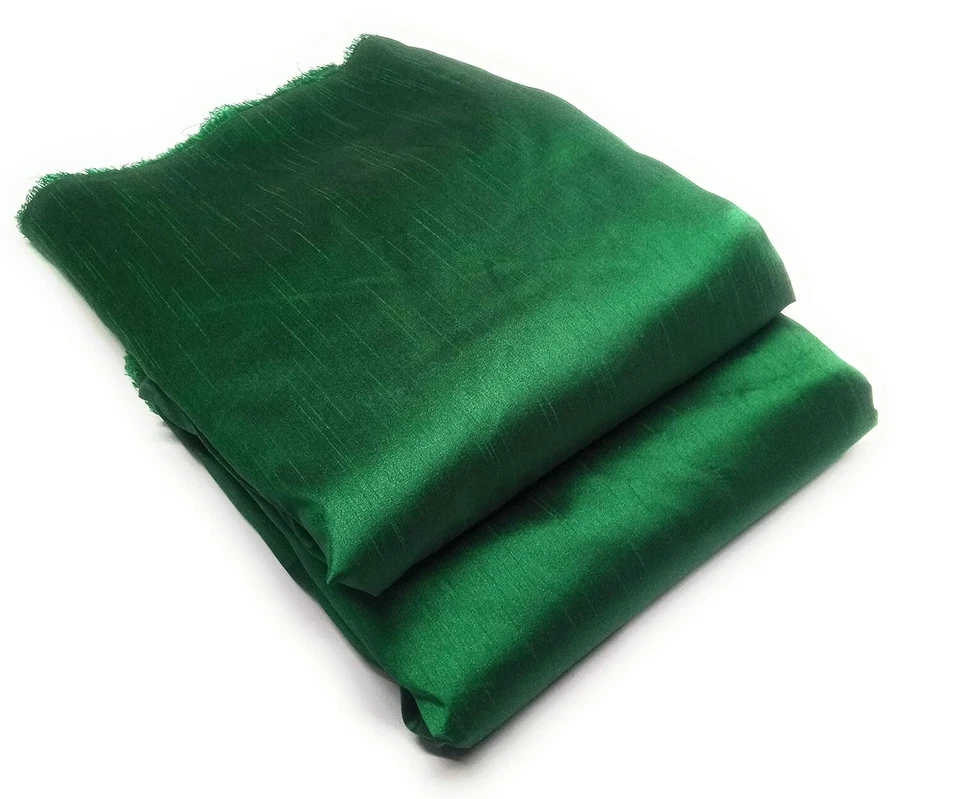 Indian Silk Fabric Dressmaking Tunic Top Material Sewing Green 4Y Crafted Fabric - Image 1 of 1