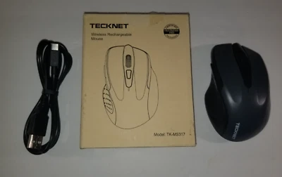 Tecknet Wireless Rechargeable Mouse TK-MS317 Open Box Black / Gray - Image 1 of 4