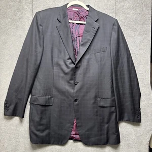 Brioni Blazer 44L Black Windowpane “Pincio” Sport Coat Suit Jacket 100% Wool - Picture 1 of 12