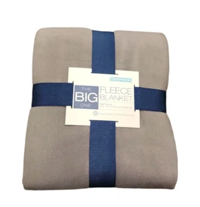 The Big One TWIN / TWIN XL Fleece Blanket Gray Microfleece Throw Blanket - Picture 1 of 3