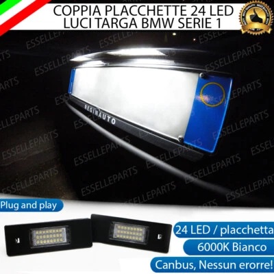 PLACCHETTE A LED LUCI TARGA 24 LED SPECIFICHE BMW SERIE 1 E87 E81 6000K NO ERROR - Immagine 1 di 3