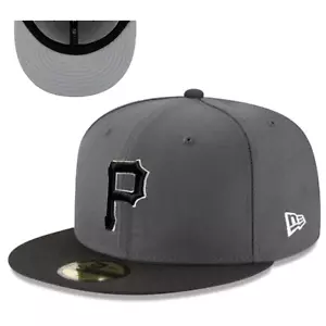 Pittsburgh Pirates MLB Authentic New Era 59FIFTY Fitted Cap - GrayBlack 5950 Hat - Picture 1 of 1
