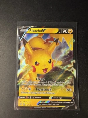 Pokemon Karte Pikachu V 043/185 Farbenschock - Ultra Rare Near Mint Englisch  - Bild 1 von 4