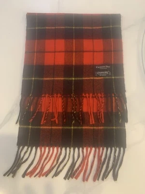 VTG Christian Dior Monsieur Cashmaire Acrylic Tartan Plaid Fringe AA220 - Image 1 of 4