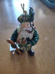 Vintage.  Irischer Weihnachtsmann mit Zuckerstange 4 Zoll handbemalte Figur Ornament - Markenlos - Bild 1 von 4