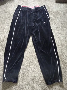 2xl Vintage Enyce Velour Sweatpants Black 90s Hip Hop Baggy Y2K - Picture 1 of 7