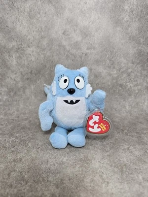 Pelúcia aposentada Ty Beanie Babies Yo Gabba Gabba Toodee azul branco - Imagem 1 de 4
