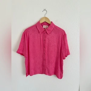 GERTRUDE GASTON rosa Astrid Jacquard Kurzarm Hemd / Gr. S - Bild 1 von 5