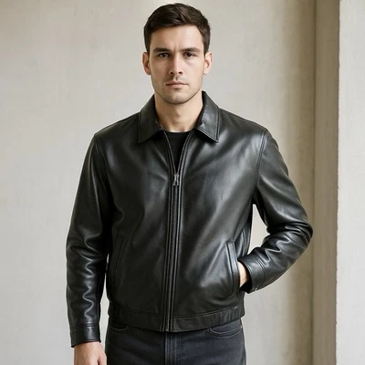 Wilsons Black Leather Bomber Jacket Men’s XL  Zip Out  2-in-1 Thinsulate Liner - Image 1 of 4