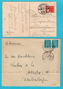 ESTONIA card 1928 Tarvastu + cover 1929 Rakvere - Picture 1 of 2