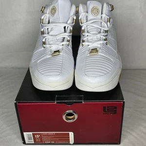 Nike Air Zoom LeBron III 3 Men's White Gold Basketball Shoes Sz 13.5 NOS 2005 DS - Picture 1 of 6