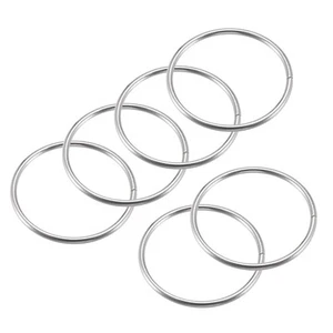 25pcs 50mm OD Metal O Ring Non-Welded Craft Hoops for DIY Silver Tone - Picture 1 of 5