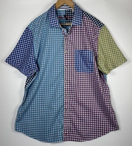 Camisa Robert Graham Para Hombre 3XL Ajuste A Medida Manga Corta Multicolor Cuadros Algodón - Imagen 1 de 16