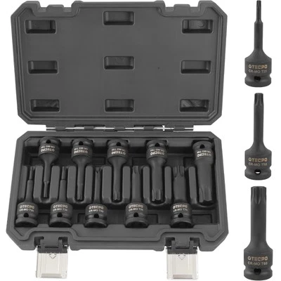 TECPO TORX STECKSCHLÜSSEL SATZ 1/2 ZOLL T20-T70 KRAFTNÜSSE SCHLAGNÜSSE NUSS SET - Bild 1 von 4