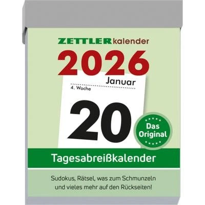 ZETTLER KALENDER Zettler Tagesabreißkalender M 2026 – Abreißkalender 5 × 7 cm, 1 Tag pro Sei ...