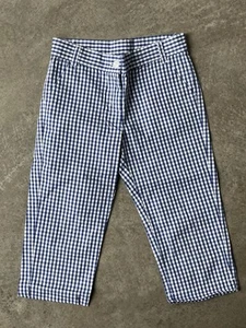 Janie and Jack Classic Spring Gingham Crop Pants Girls Blue Checkered Size 5 - Picture 1 of 8