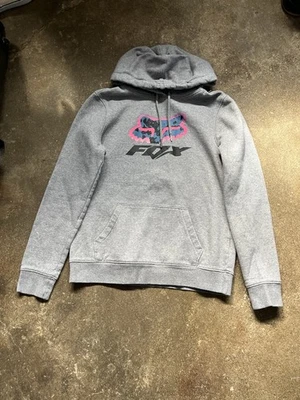 Y2K style Grey Fox Racing hoodie #skaterstyle pink graphic design women’s M - Image 1 of 4