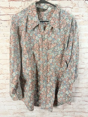 Vintage Sears Western Wear Shirt Mens Pearl Snap 70s Floral XL - Image 1 of 4