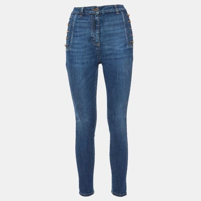 Elisabetta Franchi Blue Denim Button Detail Jeans M Waist 28" - Image 1 of 4